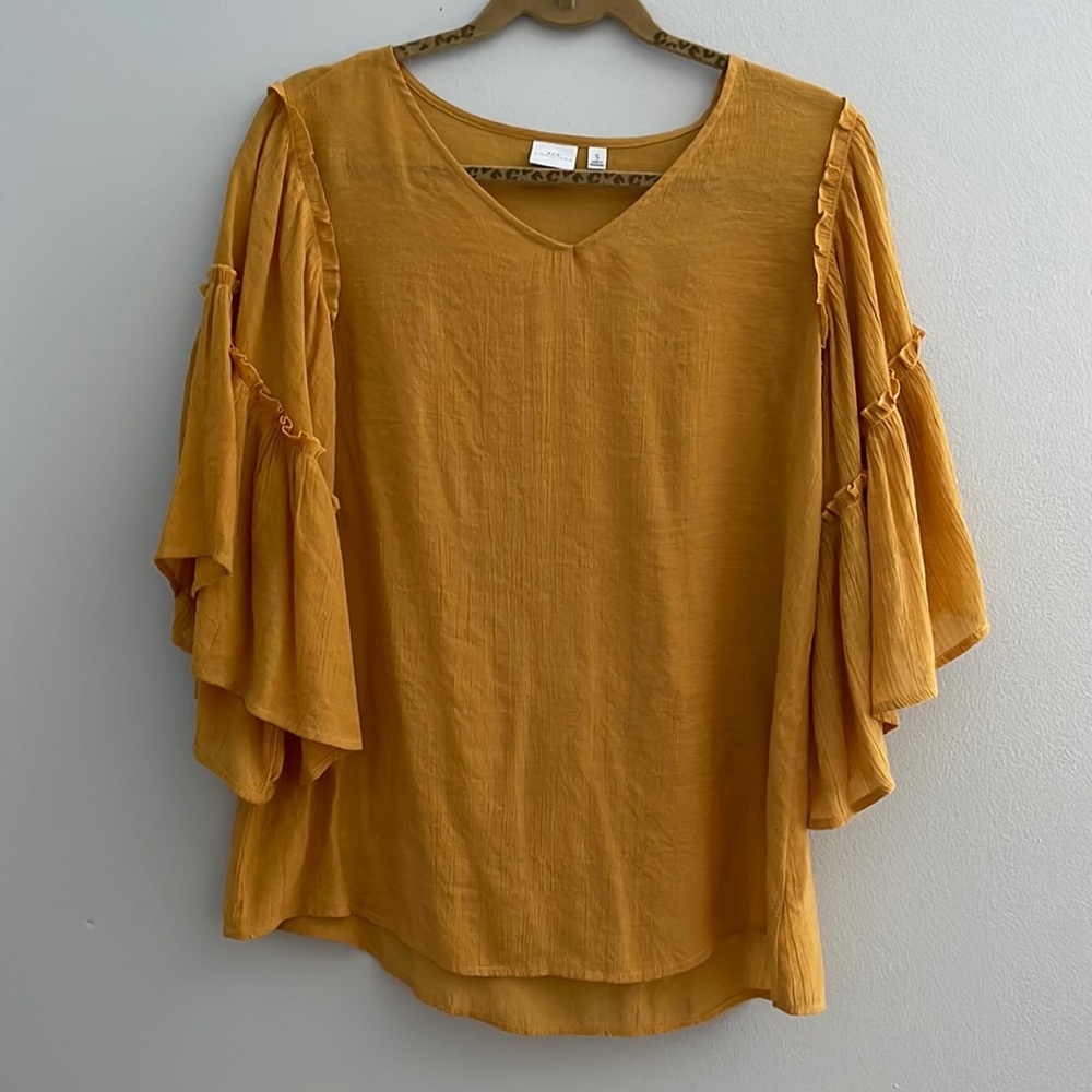 New Directions Mustard Blouse